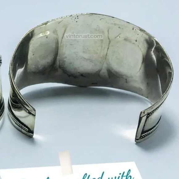 Single Tribal Stones Boho Cuff, Afghan Kuchi Ethnic Bracelet, Handmade Cuff - Picture 6 of 6